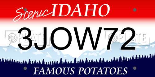 3JOW72 Idaho License Plate