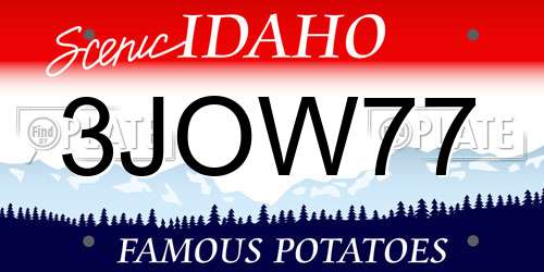 3JOW77 Idaho License Plate