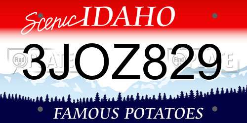 3JOZ829 Idaho License Plate