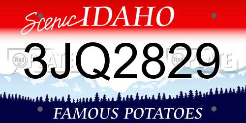 3JQ2829 Idaho License Plate