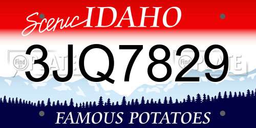 3JQ7829 Idaho License Plate