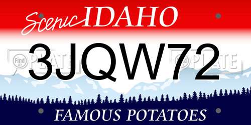 3JQW72 Idaho License Plate