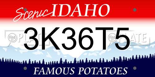 3K36T5 Idaho License Plate