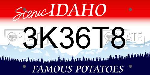 3K36T8 Idaho License Plate