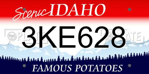 3KE628 Idaho License Plate