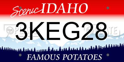 3KEG28 Idaho License Plate