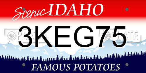 3KEG75 Idaho License Plate
