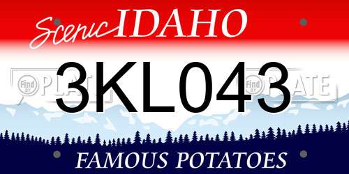 3KL043 Idaho License Plate