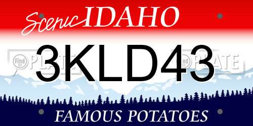 3KLD43 Idaho License Plate