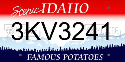 3KV3241 Idaho License Plate