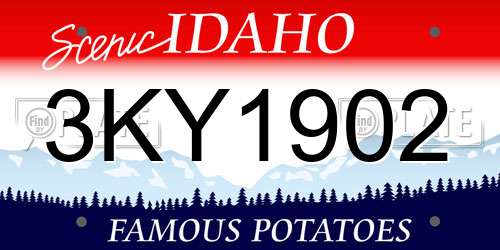 3KY1902 Idaho License Plate