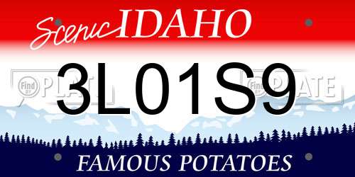 3L01S9 Idaho License Plate