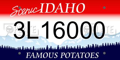 3L16000 Idaho License Plate