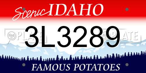 3L3289 Idaho License Plate