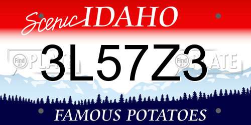 3L57Z3 Idaho License Plate