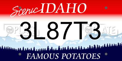 3L87T3 Idaho License Plate