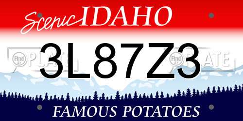 3L87Z3 Idaho License Plate