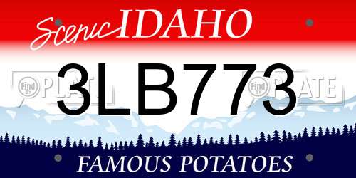 3LB773 Idaho License Plate