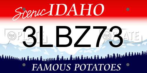 3LBZ73 Idaho License Plate