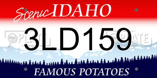 3LD159 Idaho License Plate