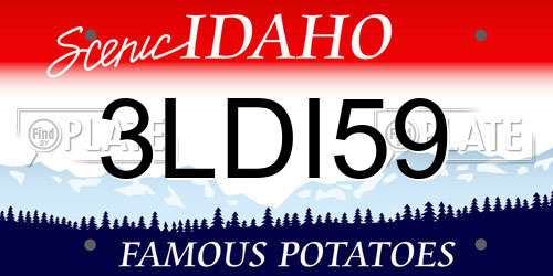 3LDI59 Idaho License Plate
