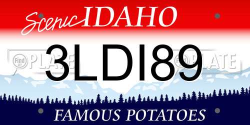 3LDI89 Idaho License Plate