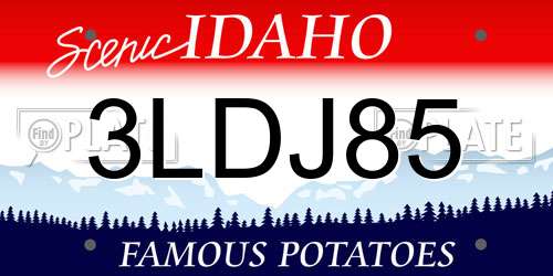 3LDJ85 Idaho License Plate