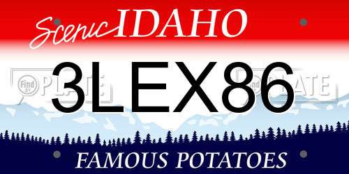 3LEX86 Idaho License Plate
