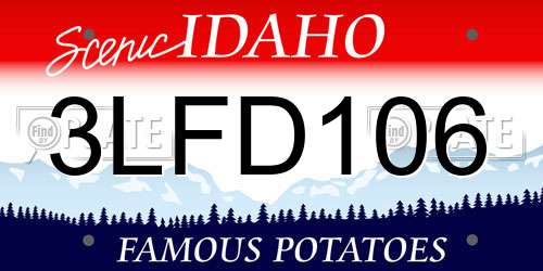3LFD106 Idaho License Plate