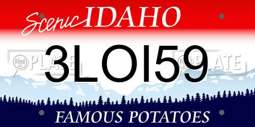 3LOI59 Idaho License Plate