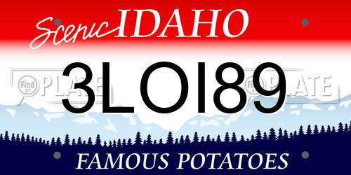 3LOI89 Idaho License Plate
