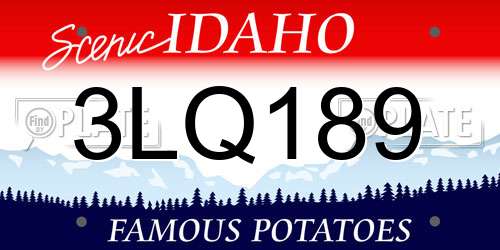 3LQ189 Idaho License Plate
