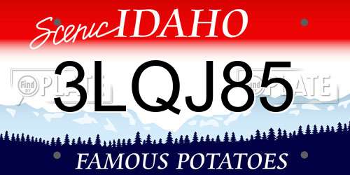 3LQJ85 Idaho License Plate