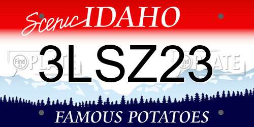 3LSZ23 Idaho License Plate