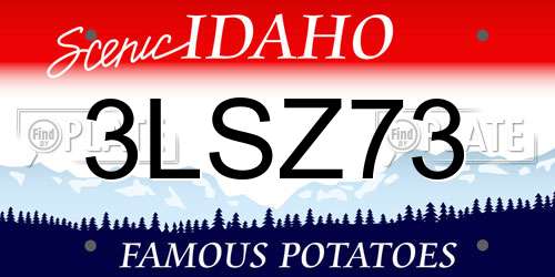 3LSZ73 Idaho License Plate