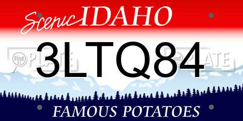 3LTQ84 Idaho License Plate