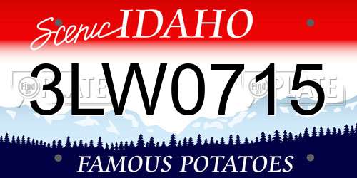 3LW0715 Idaho License Plate