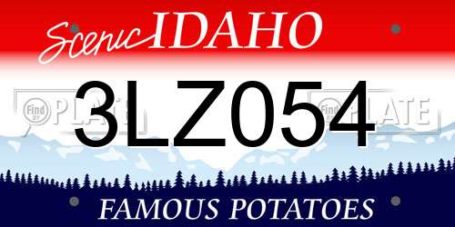 3LZ054 Idaho License Plate