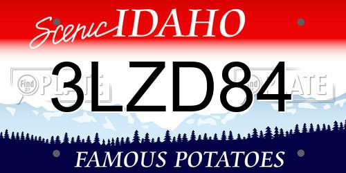 3LZD84 Idaho License Plate