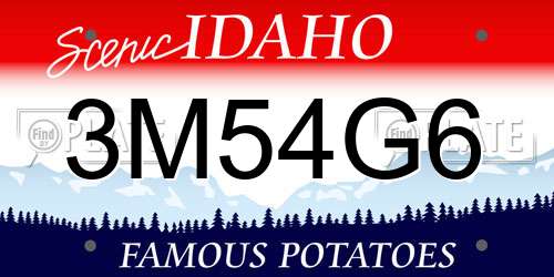 3M54G6 Idaho License Plate
