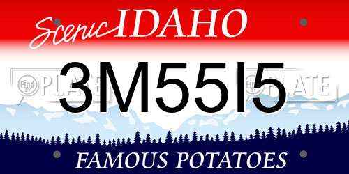3M55I5 Idaho License Plate