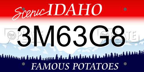 3M63G8 Idaho License Plate