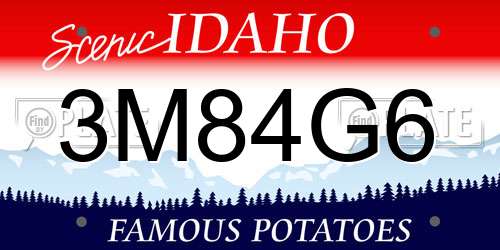 3M84G6 Idaho License Plate