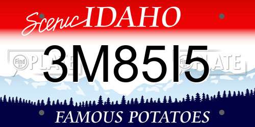 3M85I5 Idaho License Plate