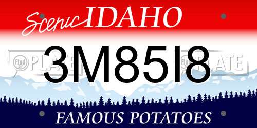 3M85I8 Idaho License Plate