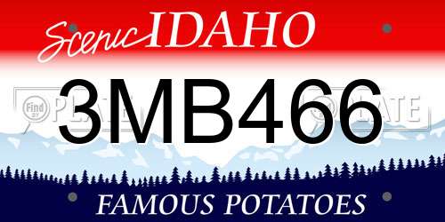 3MB466 Idaho License Plate