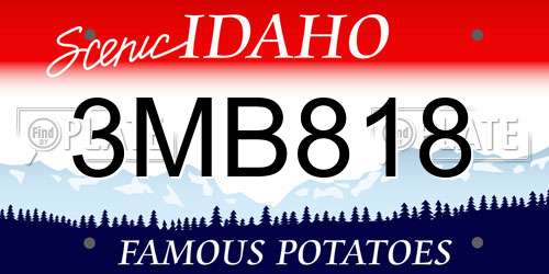 3MB818 Idaho License Plate