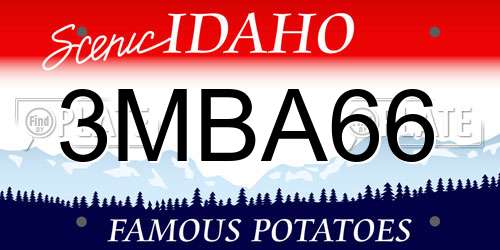 3MBA66 Idaho License Plate