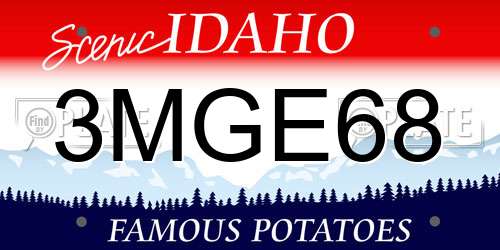 3MGE68 Idaho License Plate