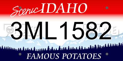 3ML1582 Idaho License Plate